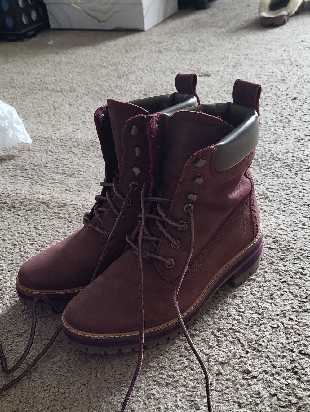Burgundy Timberland Boots